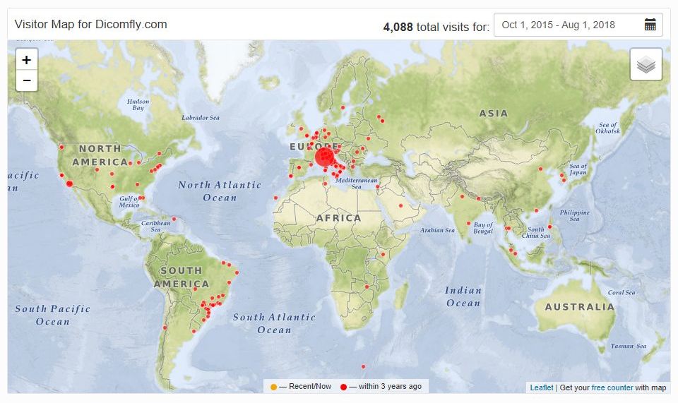 Dicomfly.com Visitor Map